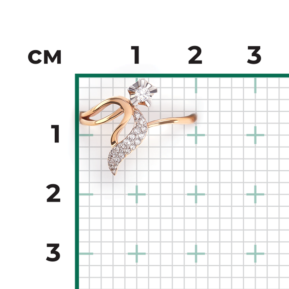 Кольцо из комбинированного золота с бриллиантами 01-0105-00-101-1111-30