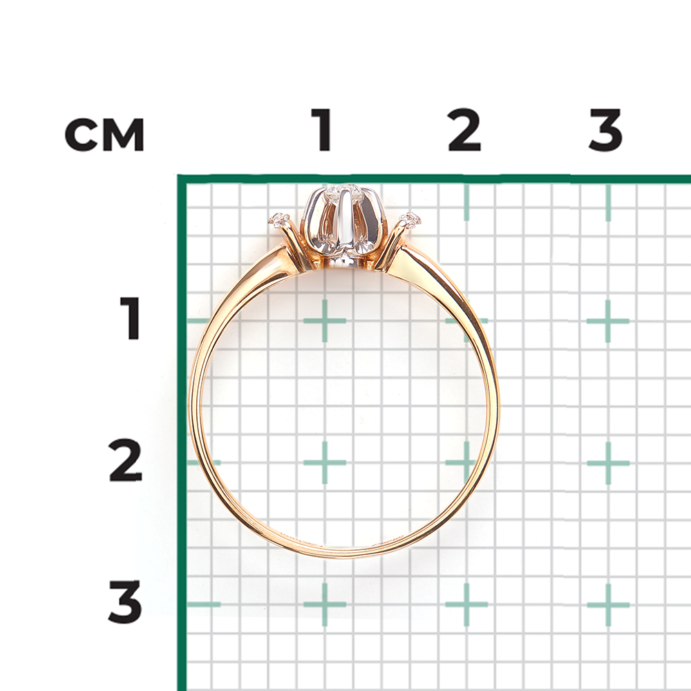 Кольцо из комбинированного золота с бриллиантами 01-0107-00-101-1111-30