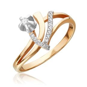 Кольцо из комбинированного золота с бриллиантами 01-0109-00-101-1111-30