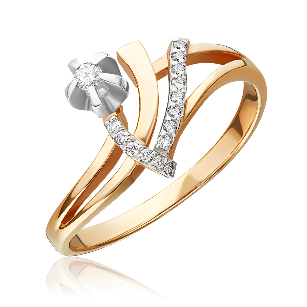 Кольцо из комбинированного золота с бриллиантами 01-0109-00-101-1111-30