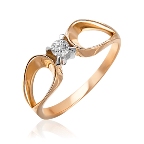 Кольцо из комбинированного золота с бриллиантом 01-0111-00-101-1111-30