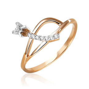 Кольцо из комбинированного золота с бриллиантами 01-0113-00-101-1111-30