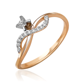 Кольцо из комбинированного золота с бриллиантами 01-0115-00-101-1111-30