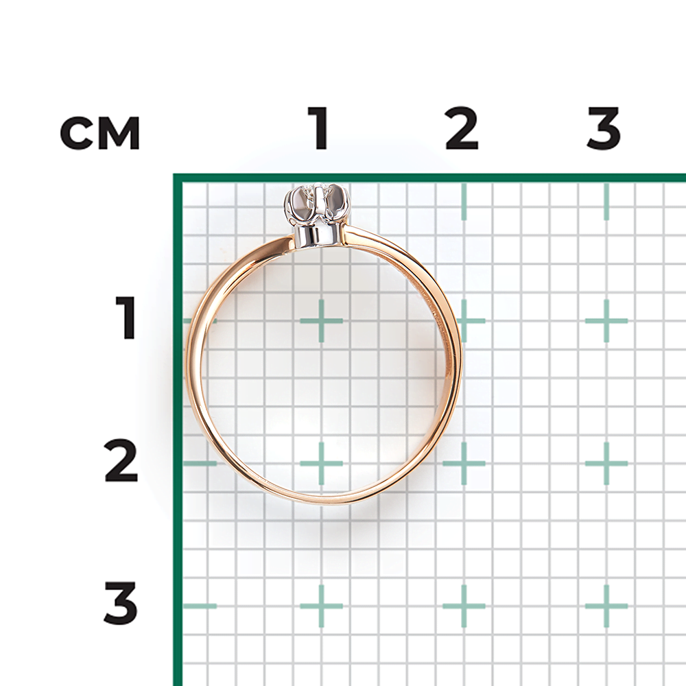 Кольцо из комбинированного золота с бриллиантом 01-0147-00-101-1111-30
