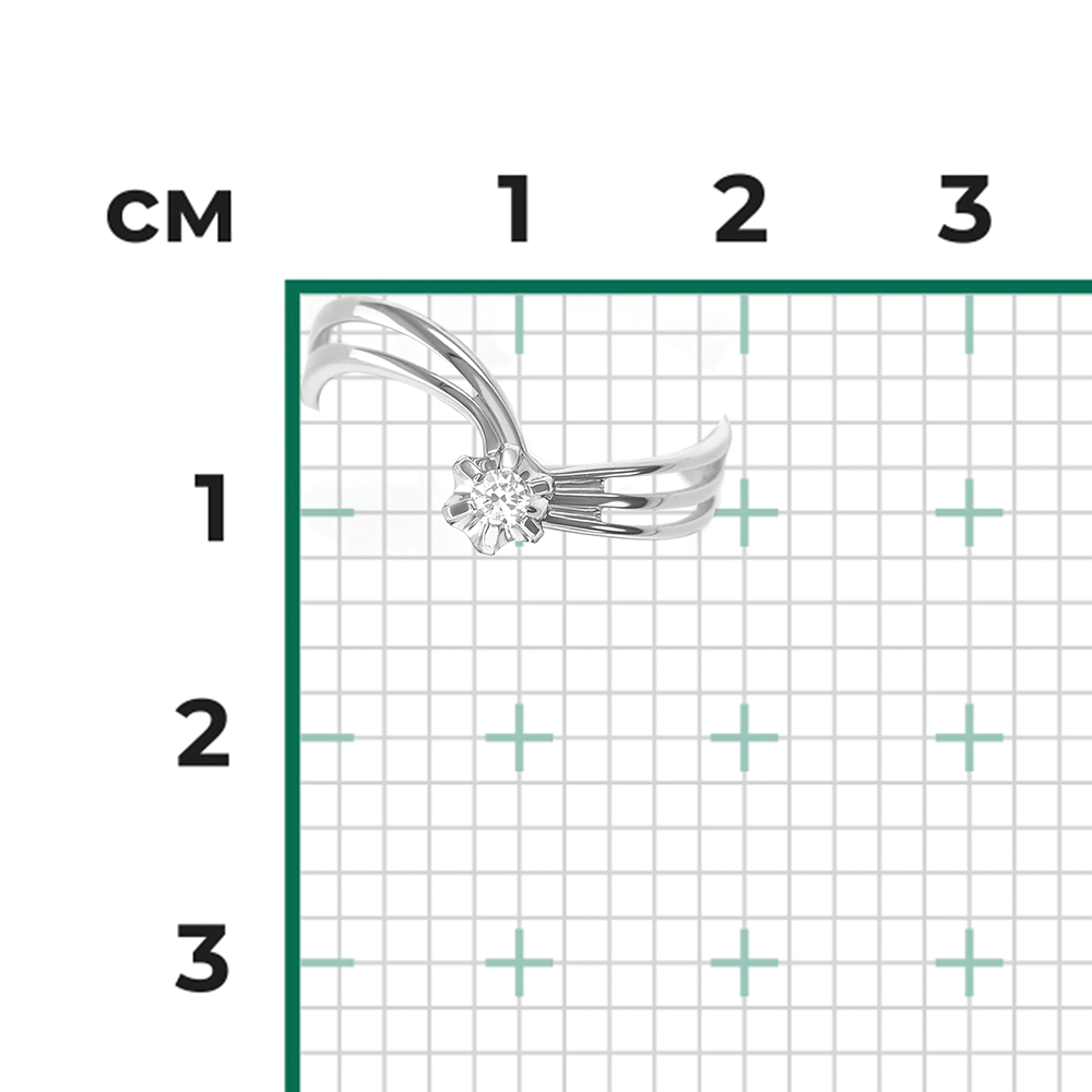 Кольцо из белого золота с бриллиантом 01-0148-00-101-1120-30