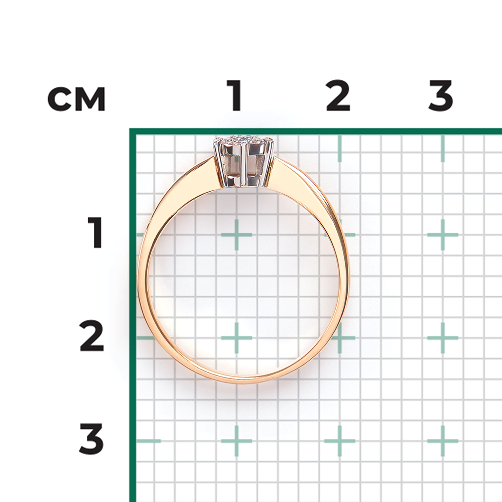 Кольцо из комбинированного золота с бриллиантами 01-0169-00-101-1111-30