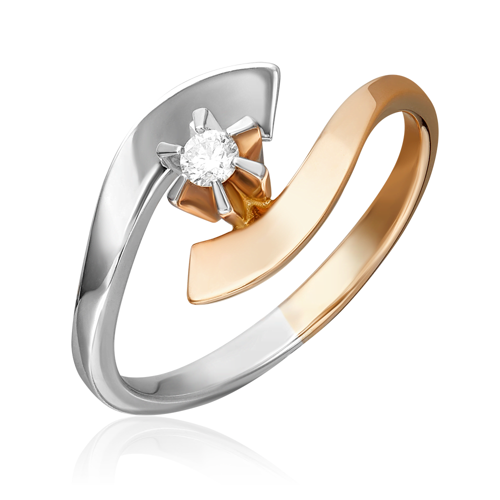 Кольцо из комбинированного золота с бриллиантом 01-0173-00-101-1111-30