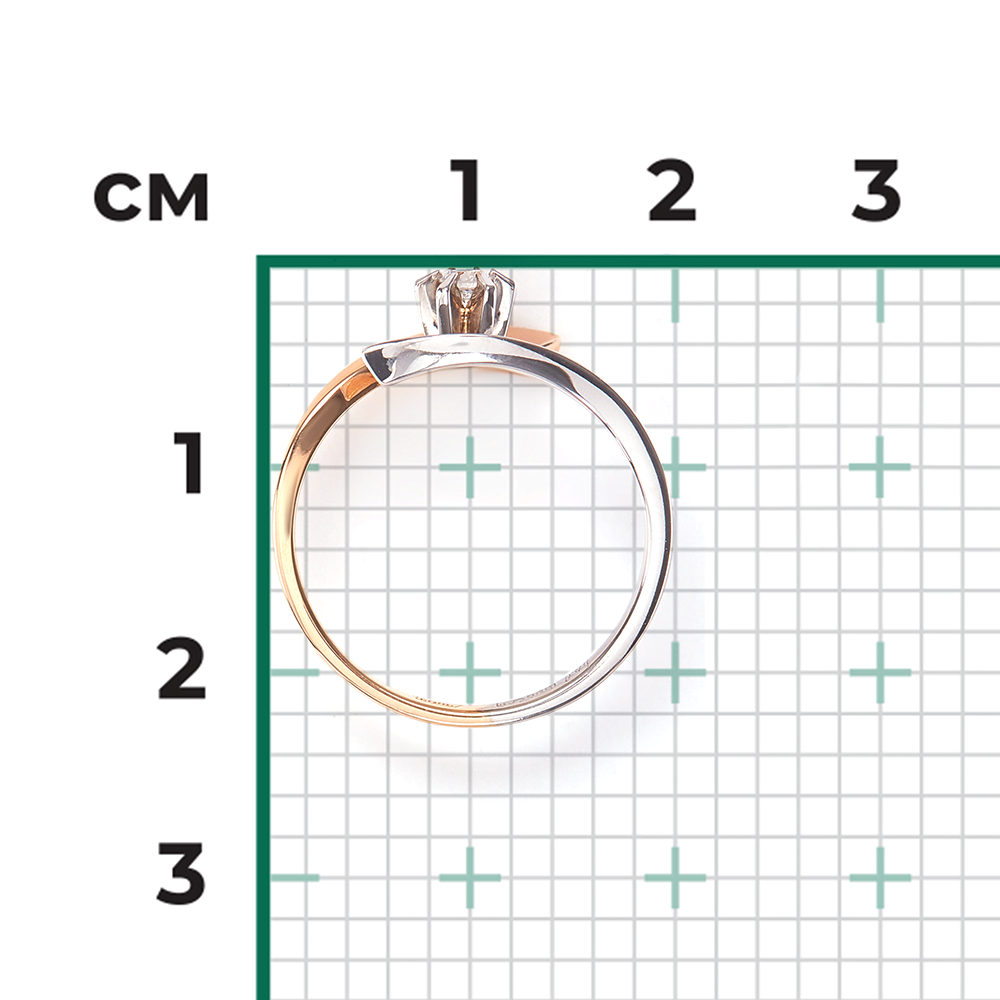 Кольцо из комбинированного золота с бриллиантом 01-0173-00-101-1111-30