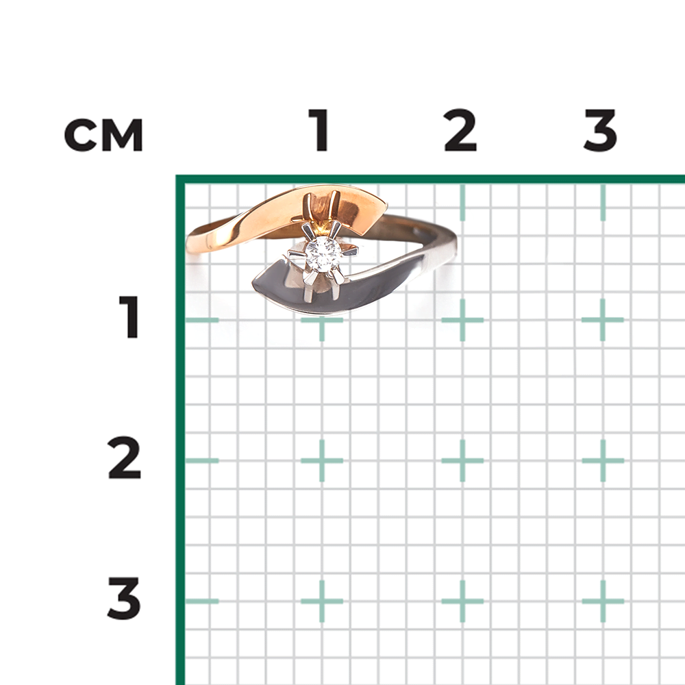 Кольцо из комбинированного золота с бриллиантом 01-0173-00-101-1111-30