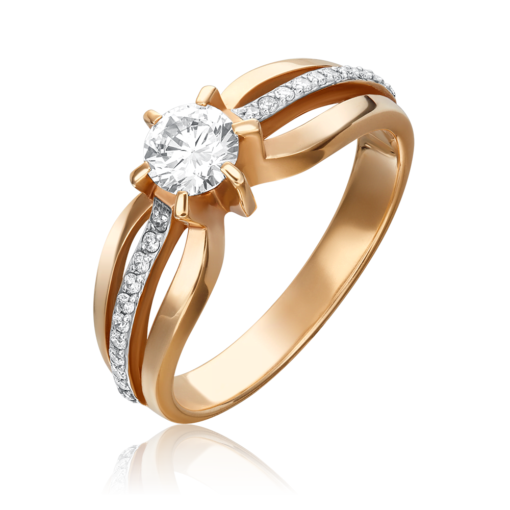 Кольцо из красного золота с бриллиантами 01-0181-00-101-1110-30