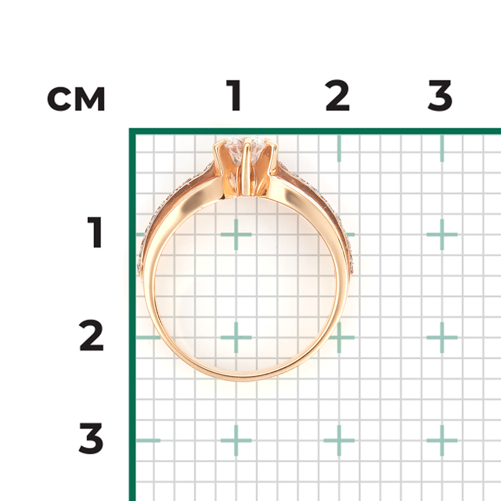 Кольцо из красного золота с бриллиантами 01-0181-00-101-1110-30