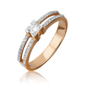 Кольцо из красного золота с бриллиантами 01-0183-00-101-1110-30