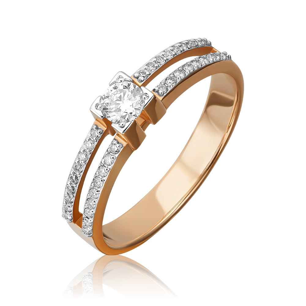 Кольцо из красного золота с бриллиантами 01-0183-00-101-1110-30