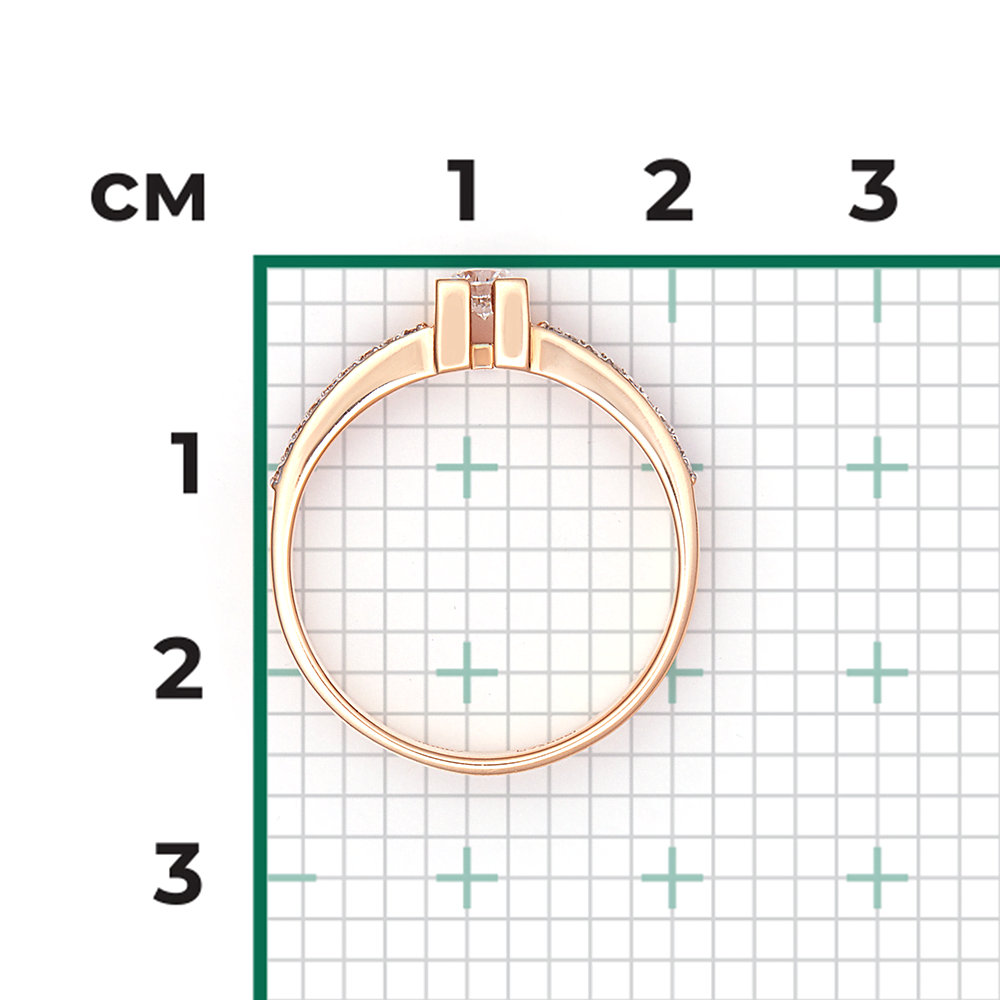 Кольцо из красного золота с бриллиантами 01-0183-00-101-1110-30