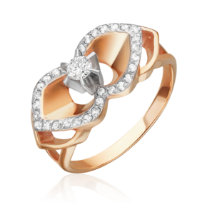 Кольцо из комбинированного золота с бриллиантами 01-0198-00-101-1111-30