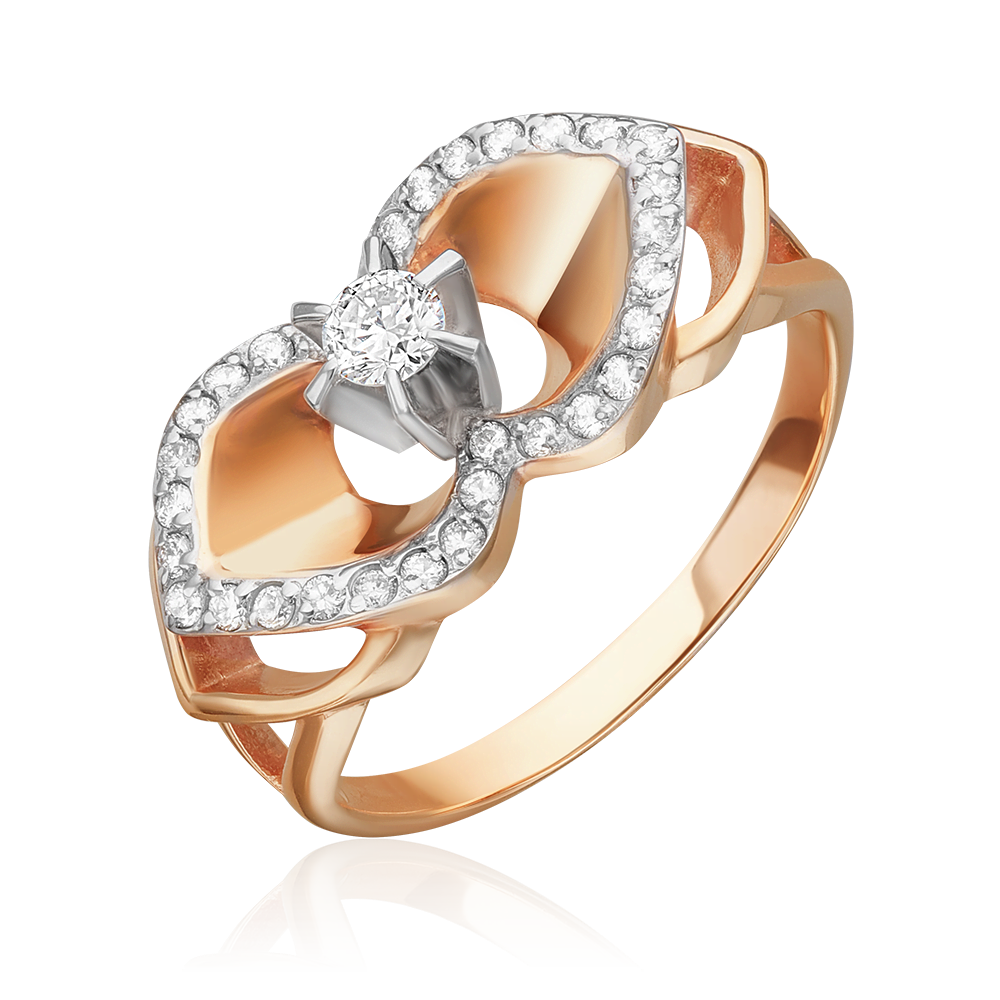 Кольцо из комбинированного золота с бриллиантами 01-0198-00-101-1111-30