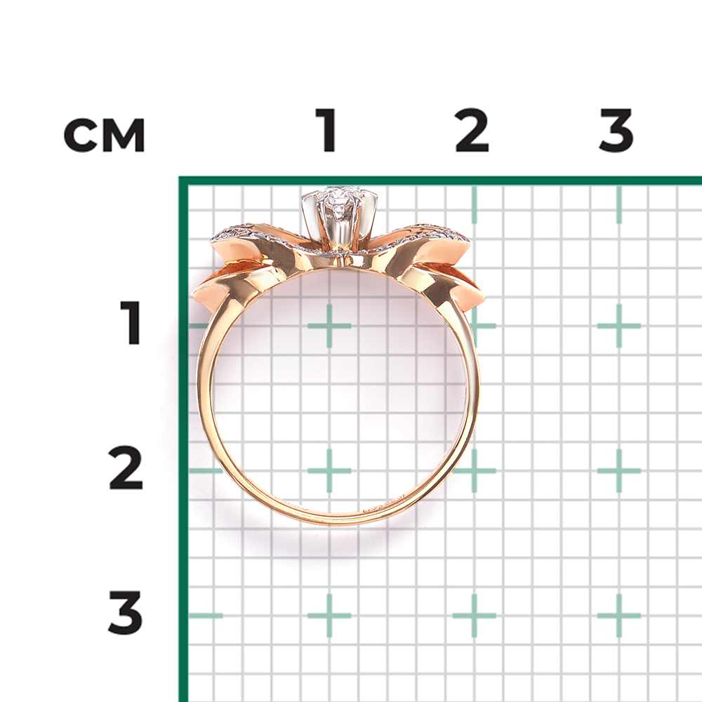 Кольцо из комбинированного золота с бриллиантами 01-0198-00-101-1111-30