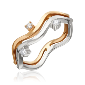 Кольцо из комбинированного золота с бриллиантами 01-0206-00-101-1111-30