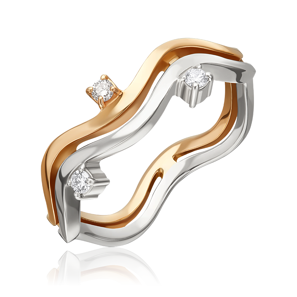 Кольцо из комбинированного золота с бриллиантами 01-0206-00-101-1111-30