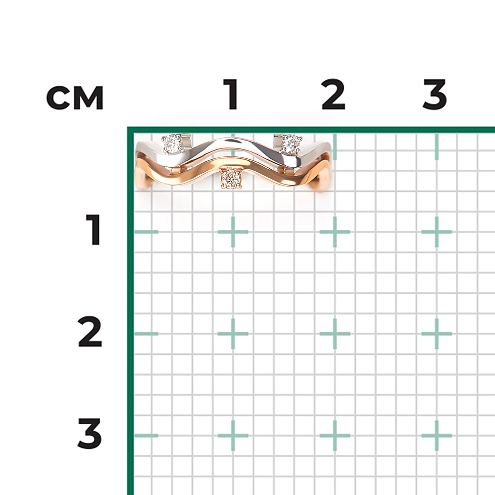 Кольцо из комбинированного золота с бриллиантами 01-0206-00-101-1111-30