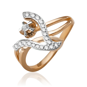 Кольцо из комбинированного золота с бриллиантами 01-0238-00-101-1111-30