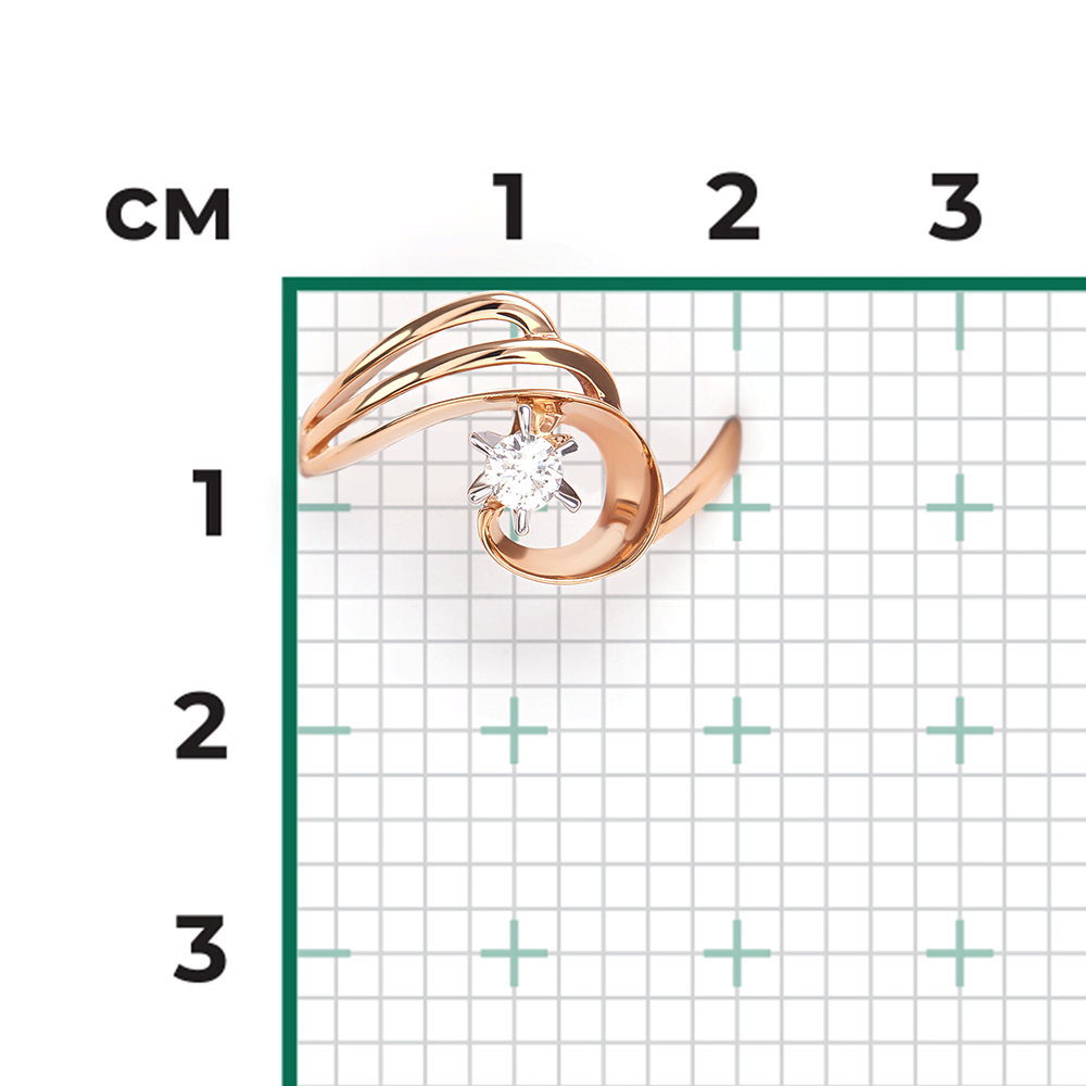 Кольцо из комбинированного золота с бриллиантом 01-0240-00-101-1111-30