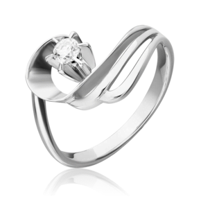 Кольцо из белого золота с бриллиантом 01-0241-00-101-1120-30