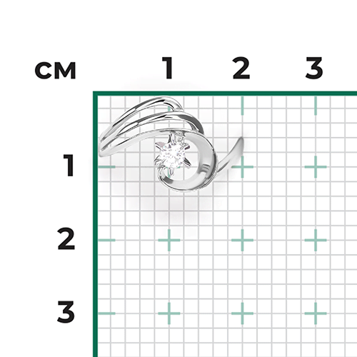 Кольцо из белого золота с бриллиантом 01-0241-00-101-1120-30