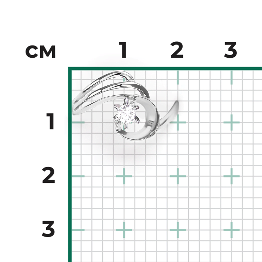 Кольцо из белого золота с бриллиантом 01-0241-00-101-1120-30