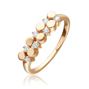 Кольцо из красного золота с бриллиантами 01-0255-00-101-1110-30