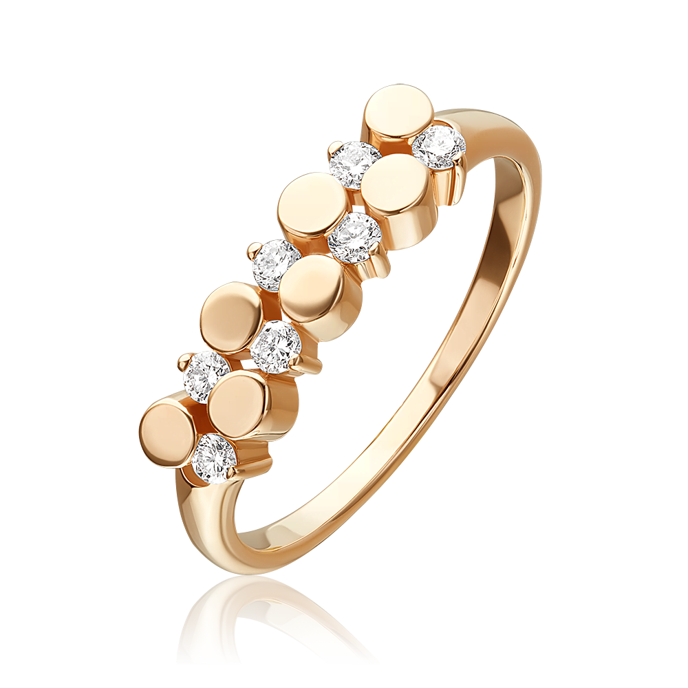 Кольцо из красного золота с бриллиантами 01-0255-00-101-1110-30