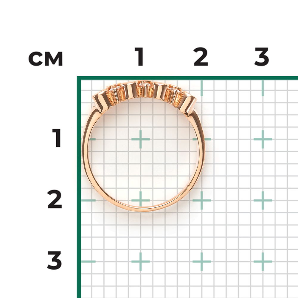 Кольцо из красного золота с бриллиантами 01-0255-00-101-1110-30