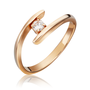 Кольцо из красного золота с бриллиантом 01-0265-00-101-1110-30