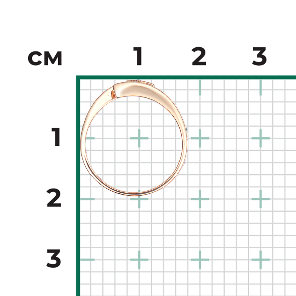 Кольцо из красного золота с бриллиантом 01-0265-00-101-1110-30