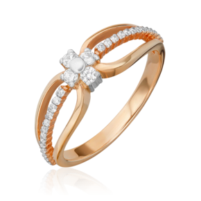 Кольцо из красного золота с бриллиантами 01-0271-00-101-1110-30