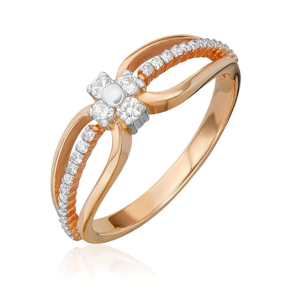 Кольцо из красного золота с бриллиантами 01-0271-00-101-1110-30