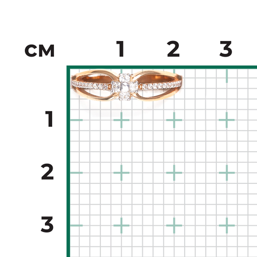 Кольцо из красного золота с бриллиантами 01-0271-00-101-1110-30