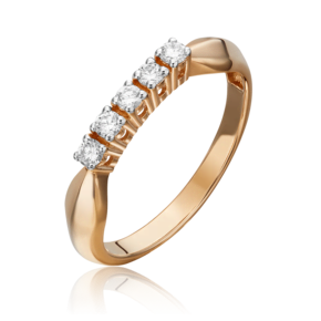 Кольцо из красного золота с бриллиантами