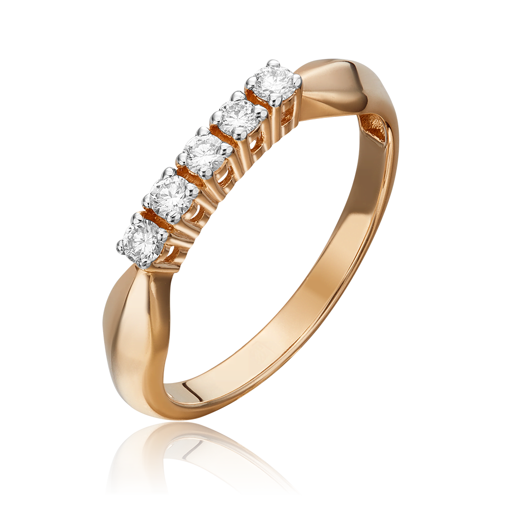 Кольцо из красного золота с бриллиантами 01-0281-00-101-1110-30