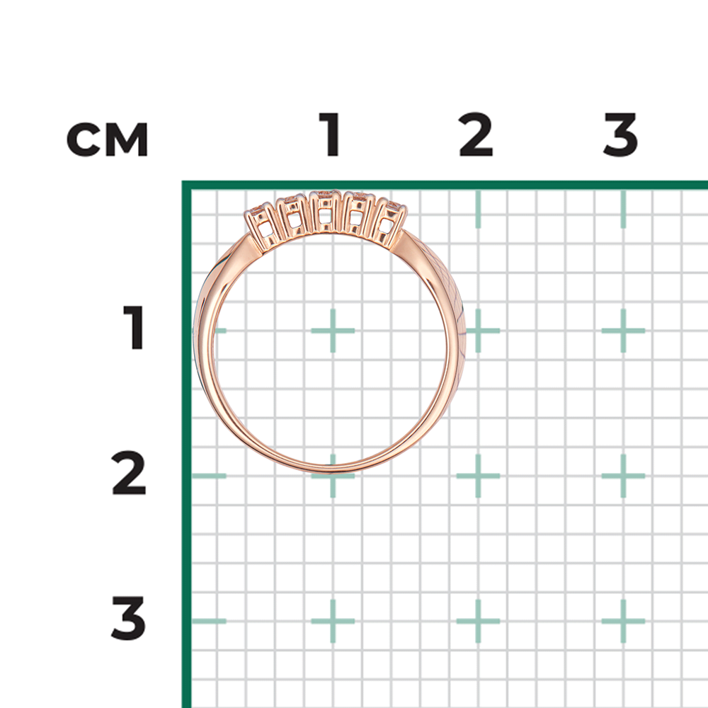 Кольцо из красного золота с бриллиантами 01-0281-00-101-1110-30