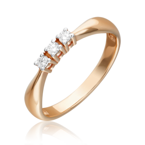 Кольцо из красного золота с бриллиантами