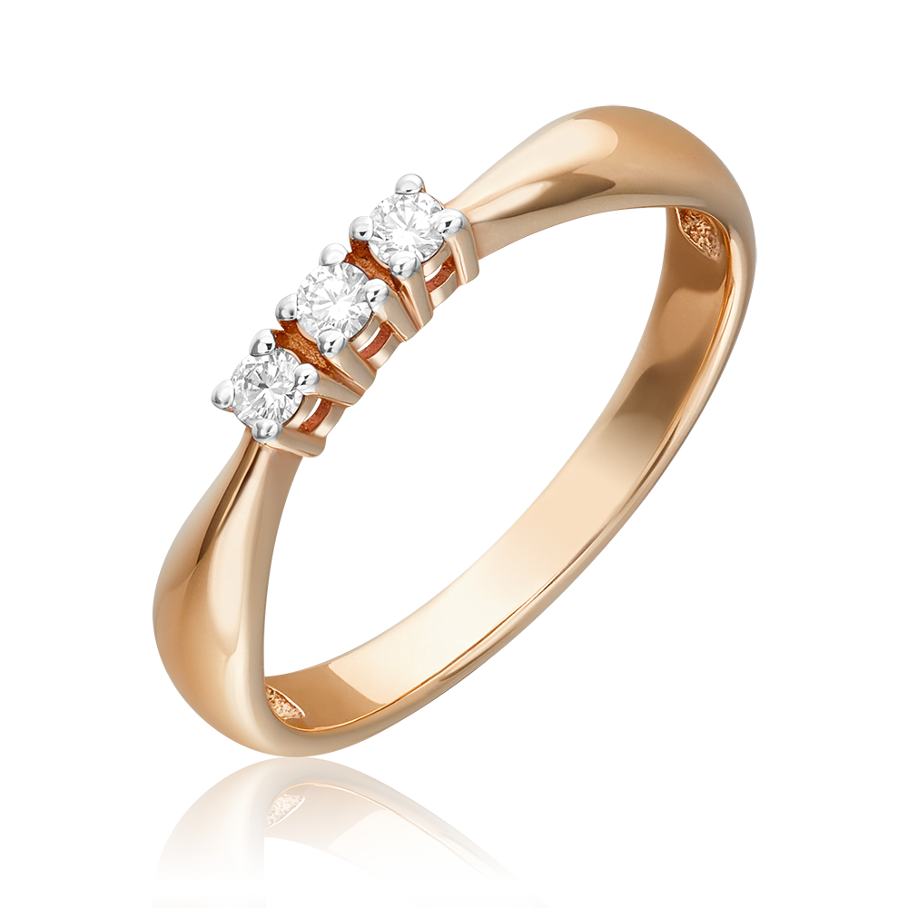 Кольцо из красного золота с бриллиантами 01-0283-00-101-1110-30