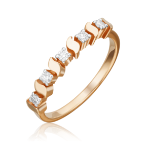 Кольцо из красного золота с бриллиантами 01-0285-00-101-1110-30