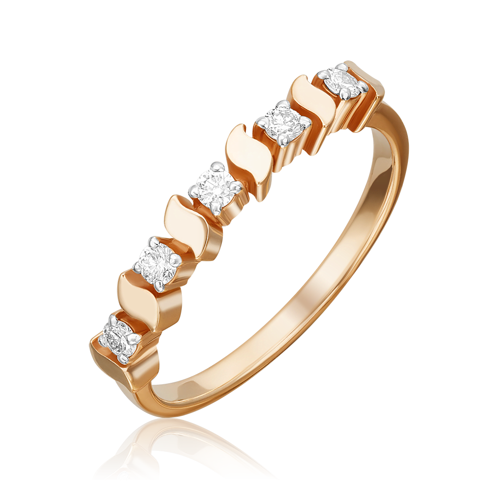 Кольцо из красного золота с бриллиантами 01-0285-00-101-1110-30