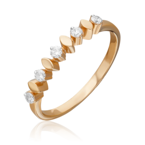 Кольцо из красного золота с бриллиантами 01-0287-00-101-1110-30