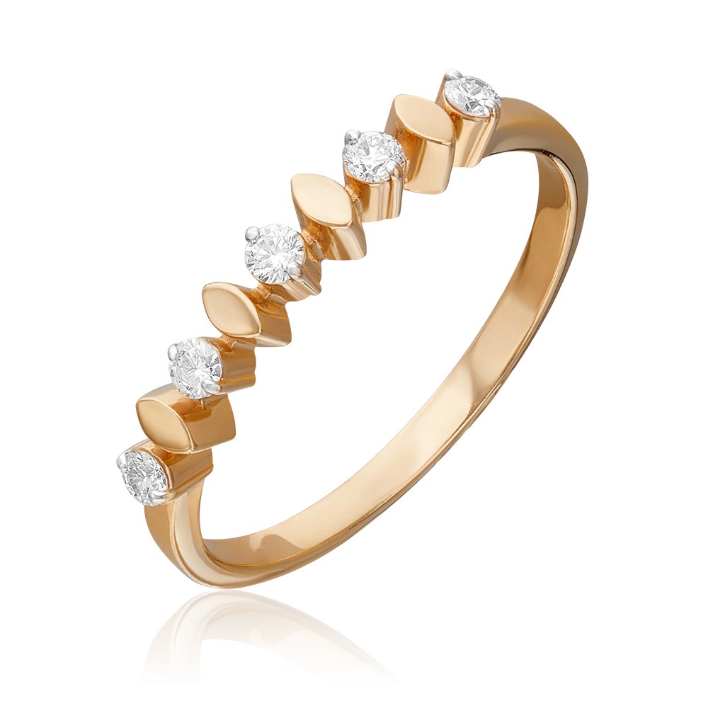 Кольцо из красного золота с бриллиантами 01-0287-00-101-1110-30