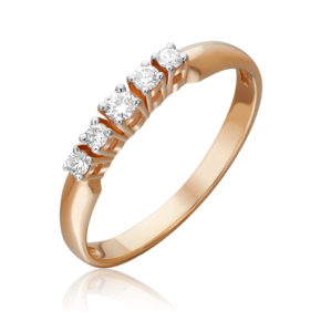 Кольцо из красного золота с бриллиантами