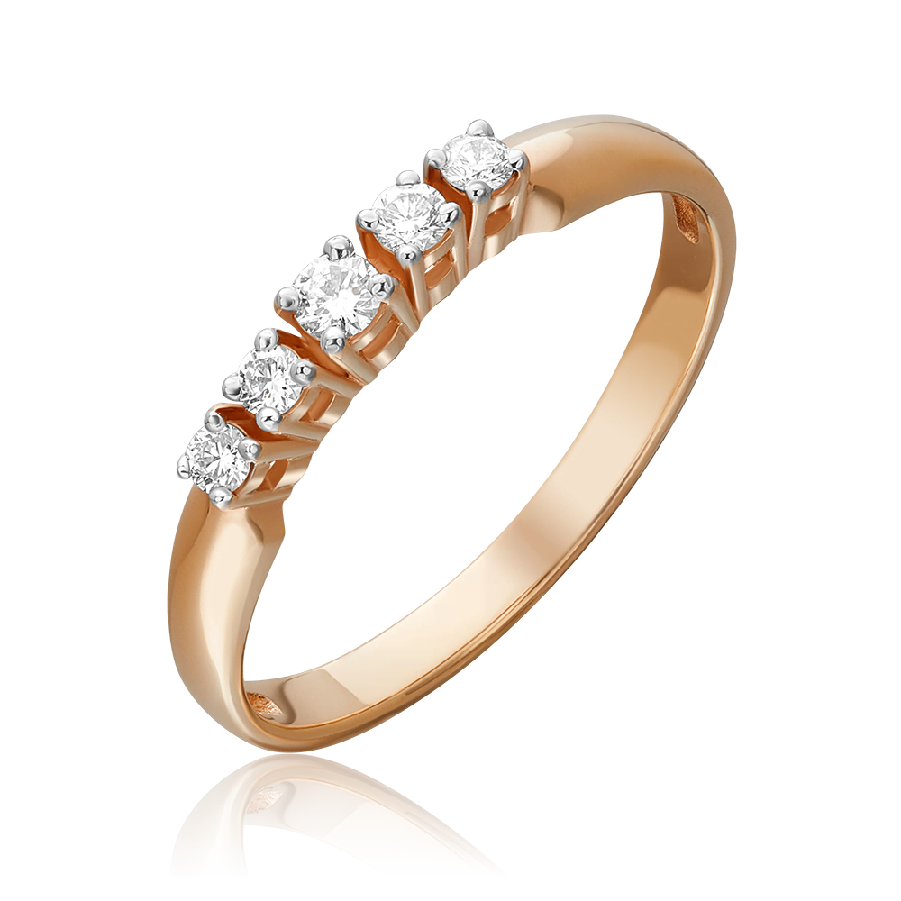 Кольцо из красного золота с бриллиантами 01-0289-00-101-1110-30