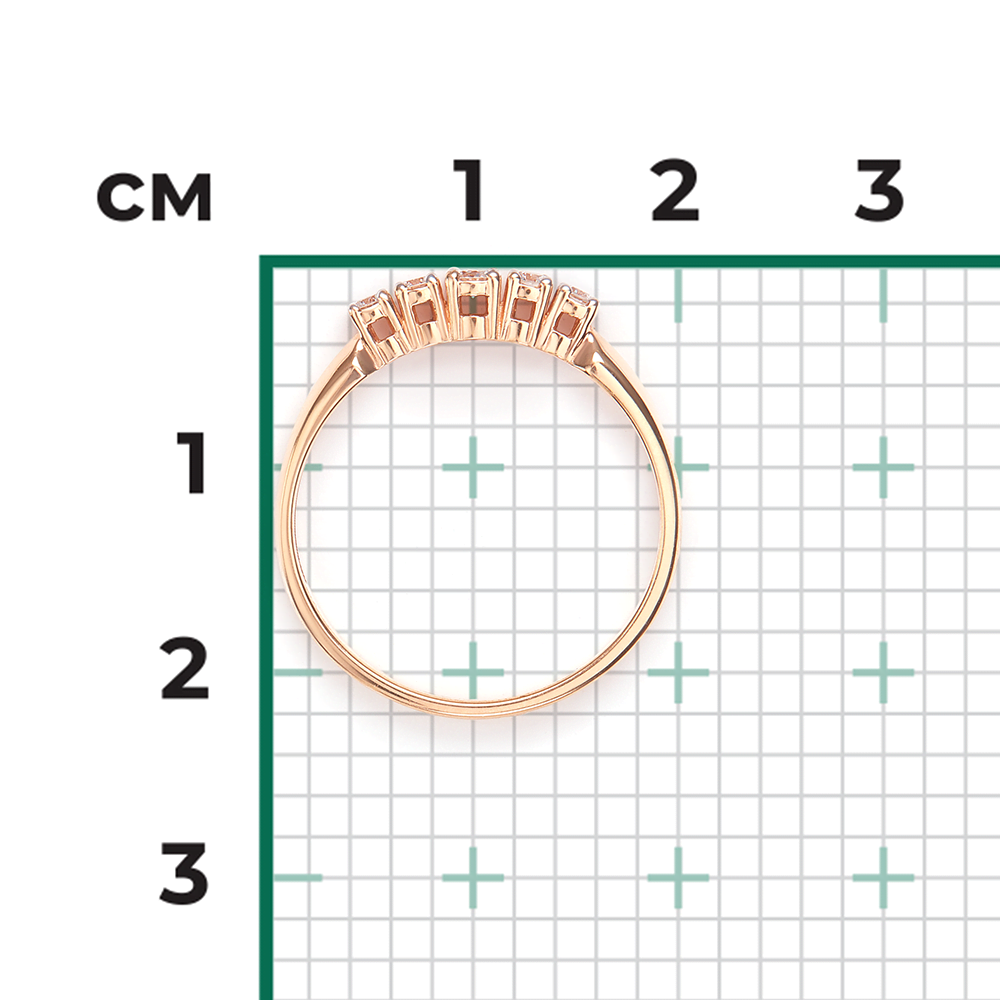 Кольцо из красного золота с бриллиантами 01-0289-00-101-1110-30