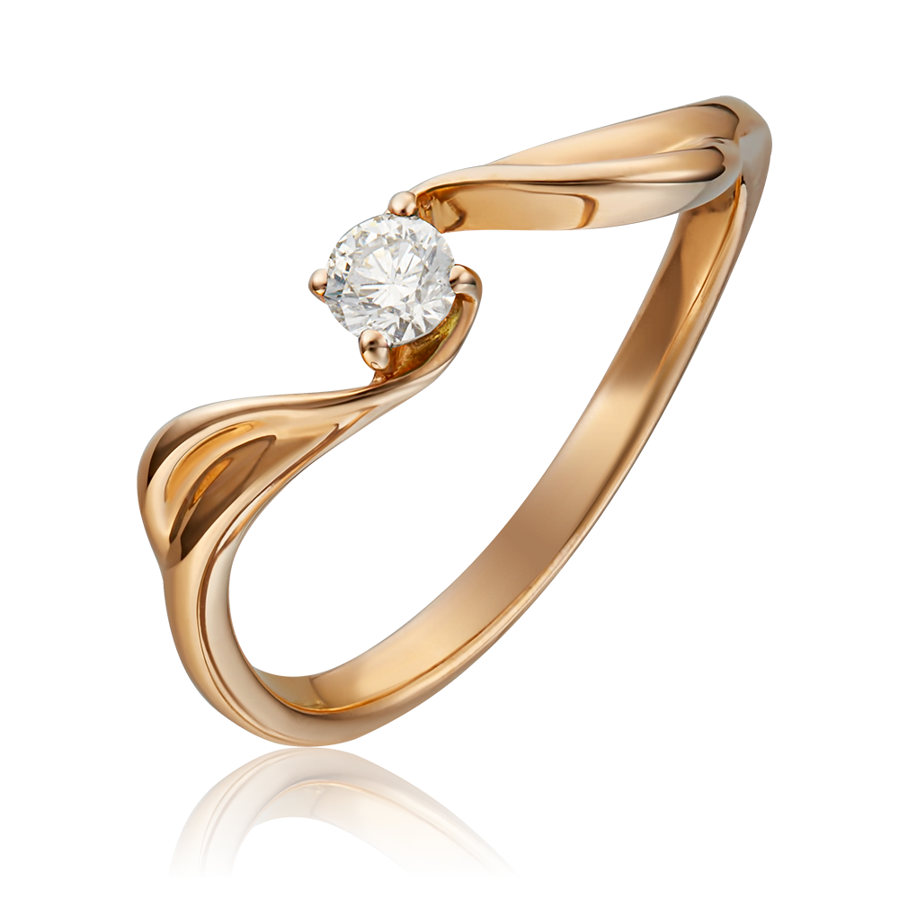Кольцо из красного золота с бриллиантом 01-0295-00-101-1110-30